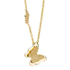 Women's Necklace with Pendant Gold Stainless Steel Plated Butterfly 750 A2976