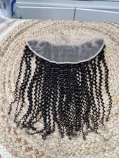 12A 20INCH KINKY CURL 13X4 LACE FRONTAL BRAZILIAN HAIR EAR TO EAR COLOUR 1B 90g