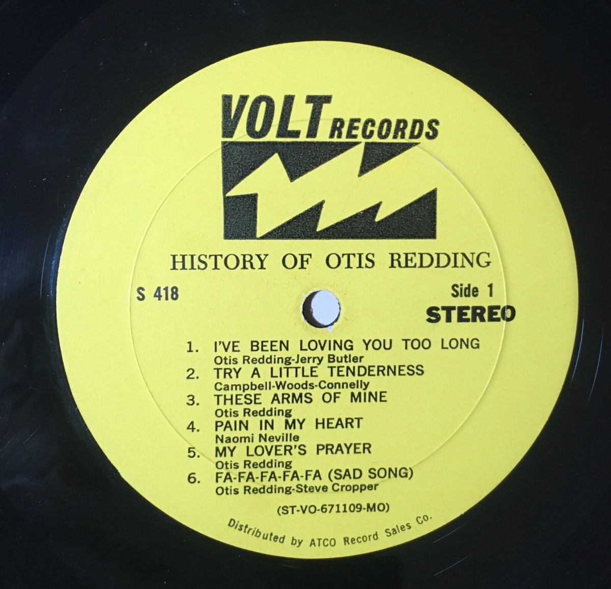 OTIS REDDING History Of Otis Redding - 1967 First Press Volt LP