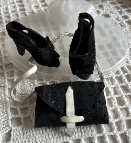 Gene Doll  Shoes BLACK  Shade Heels/ Bag Fits: Tyler/Alex/Violet/Madra - Picture 1 of 3