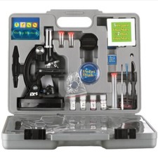 AmScope 52pc 120X-1200X Starter Compound Microscope Science Kit for Kids