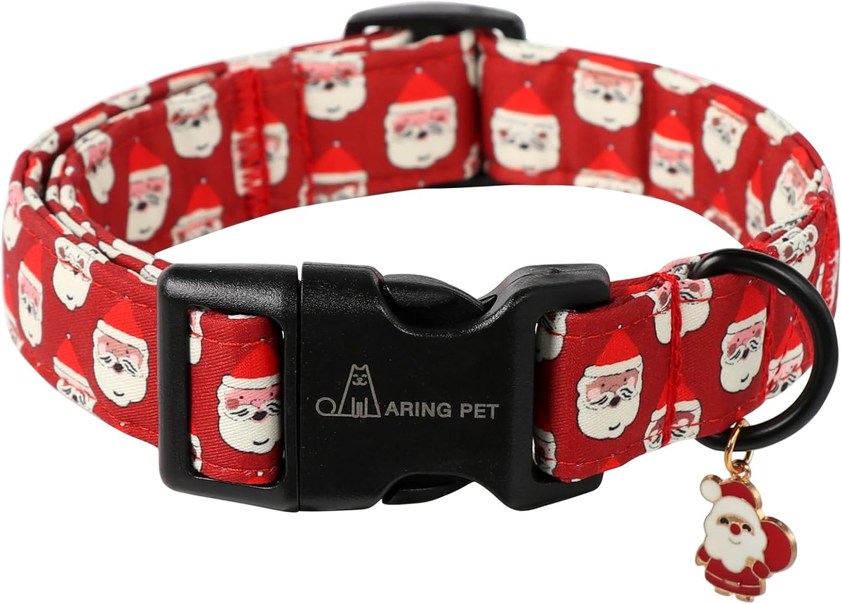 Christmas Dog Collar-Cute Red Santa Claus Dog Collars, Adjustable