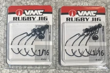 2 Packs VMC Rugby Jigs Black 1/16OZ