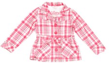 YIGGA Regen-Mantel Trenchcoat Übergang Mädchen - Gr. 128 rot kariert
