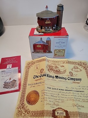 Purdy Dairy Farm LIBERTY FALLS Ah191 COW BARN FIGURINE Gold Mine Share In Box