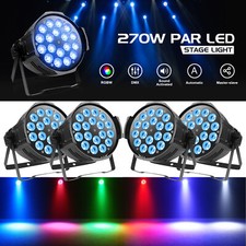 4PC 270W 18LED PAR Lights RGBW Stage Light DMX512 DJ Disco Party Club Show Light