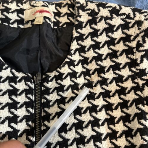Talbots Blazer Womens 4 Black and White Houndstooth Wool Blend Lined Zip Jacket - Picture 17 of 20