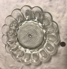 vintage hobnailed egg plate Indiana glass Beautiful SEE