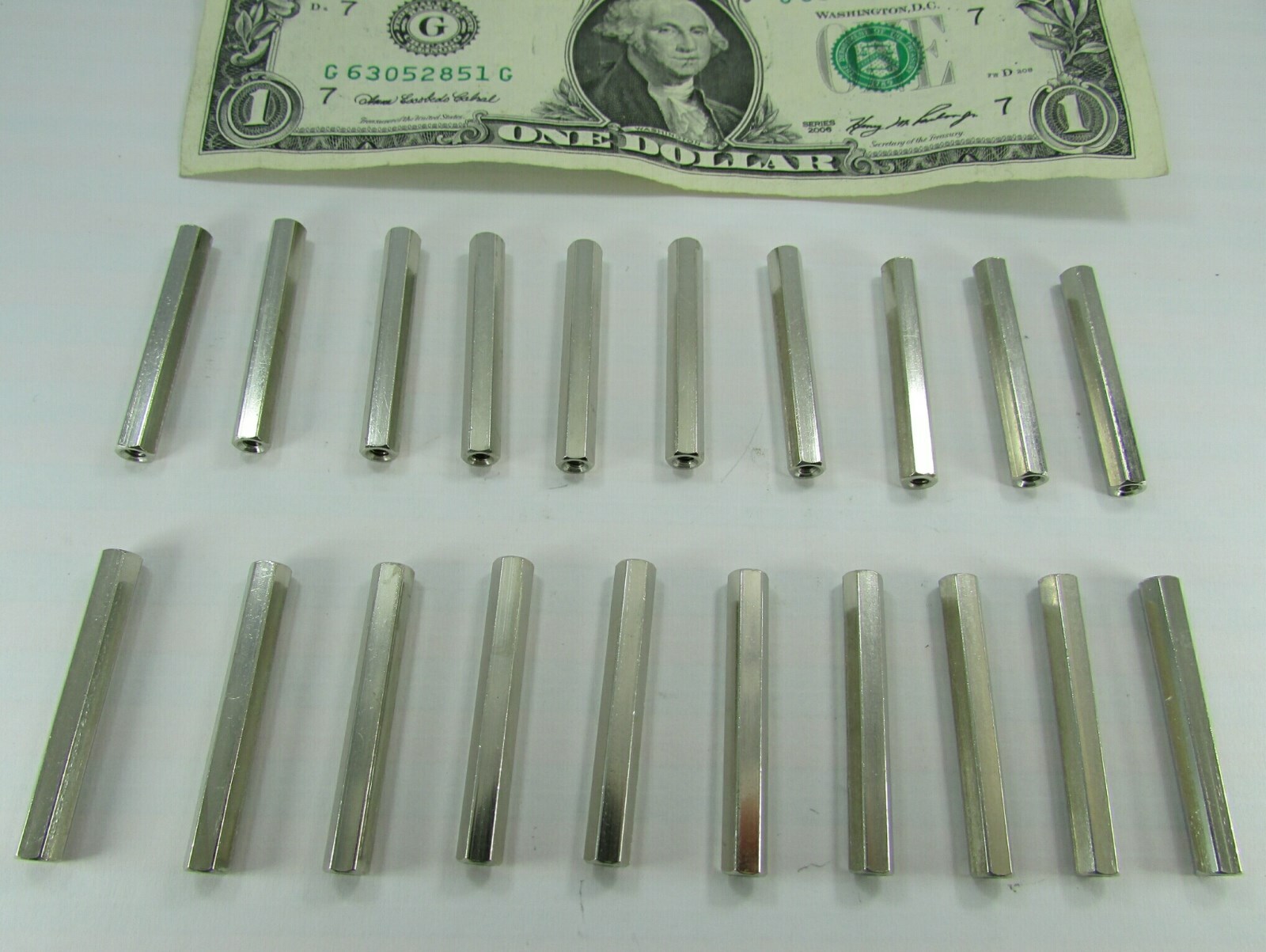 Lot of 20 Solid Brass Standoffs #4-40 x 1.437" Long Female Spacer Nickel Chromed