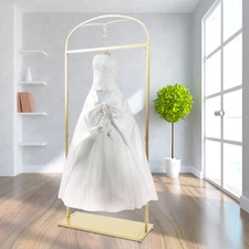 Metal Gold Garment Rack Freestanding Clothes Rack Wedding Dress Display Stand
