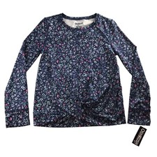 New NWT OshKosh B'gosh Rash Guard Shirt Blue Floral Flowers Print Sz Girls 10