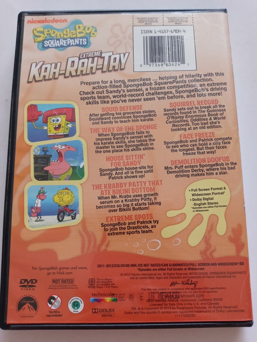 SpongeBob SquarePants: Extreme Kah-Rah-Tay (DVD, 2013) 97368804241