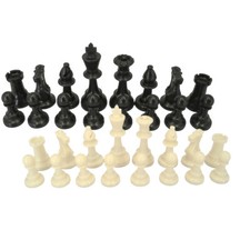 Schachfiguren aus Kunststoff mit Filzgleiter Schach Gr. M (K&ouml;nigsh&ouml;he 63 mm)