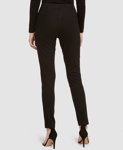 Calvin Klein Womens Black Pinstripe Compression Leggings Pants Size S - 第 2/3 張圖片