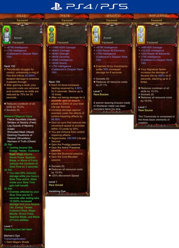 Diablo 3 RoS PS4 Softcore Primal Antiguo Modded Wizard Set Delsere's Magnum Opus - Imagen 4 de 5