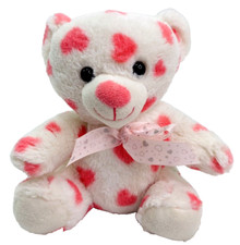 Dan Dee White Pink Heart Teddy Bear 7" Plush Ribbon Valentine Love 2019