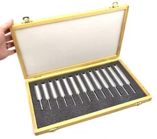 Steel Tuning Fork Set - Set of 13 - In Wooden Case - Physics Study - Eisco Labs