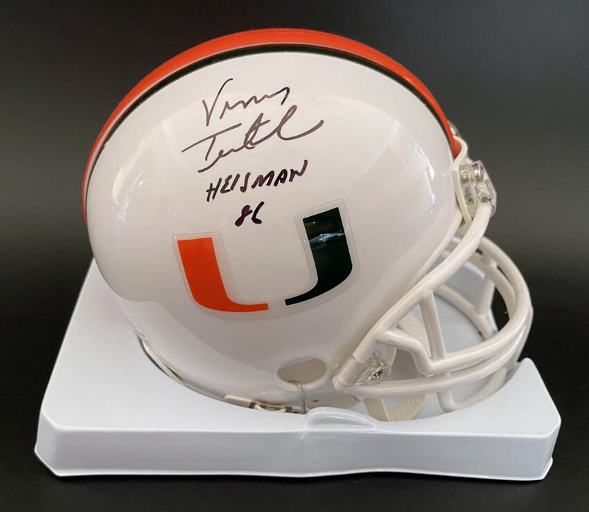 Vinny Testaverde Autographed Signed Miami Hurricanes Hurricanes Mini Helmet Heisman 86 PSA/DNA 