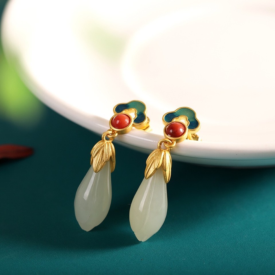 Orecchini Rajola   Pendenti   Argento 925% Dorato Agata Verde 45 856 4 - Foto 11