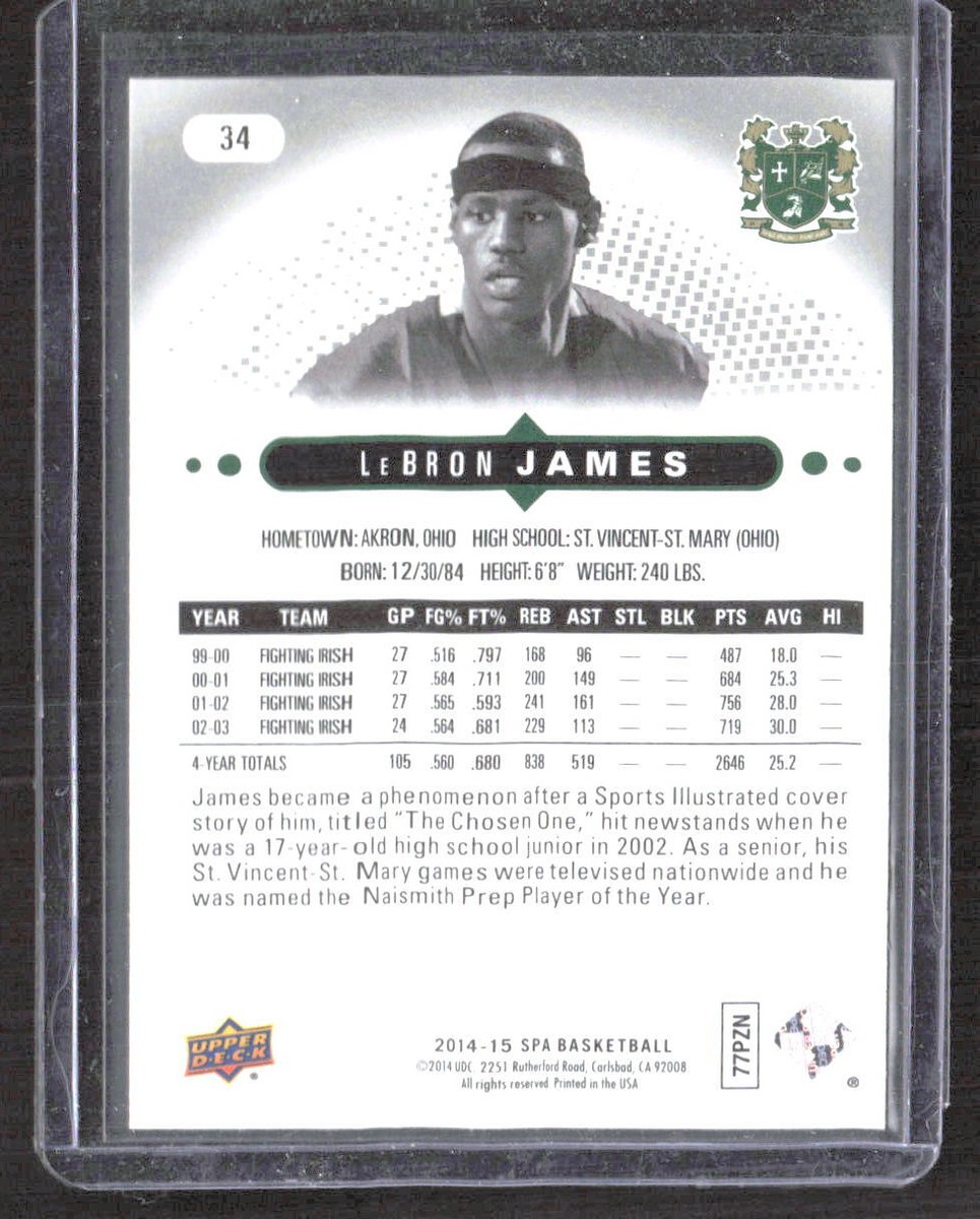 LeBron James 2014-15 SP Authentic 0 St. Vincent-St. Mary Fighting