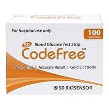 100 SD CodeFree Blood Sugar Test Strips New Stock Long Expiry Fast Ship