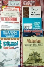 Lot Of 12 Arts And Crafts  Books, Drawing, Rendering, Painting
