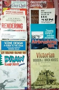 Lot Of 12 Arts And Crafts  Books, Drawing, Rendering, Painting