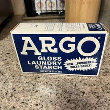 Argo Powdered Gloss Laundry Starch 16 Oz Blue Box Sealed Best Foods CPC Intl USA