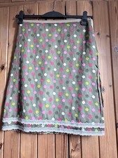 Avoca Anthology Green Spot Skirt Size 1 Lace Bottom 100% Cotton