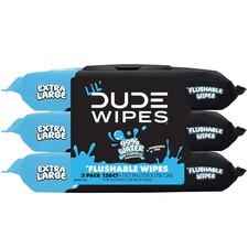 LiL' DUDE Flushable Wipes, Extra Large Fragrance Wet Wipes, 126 Count, 3 Pack
