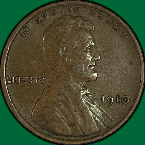 1910 Lincoln Wheat Cent Extremely Fine XF Coin, Scratch #38188