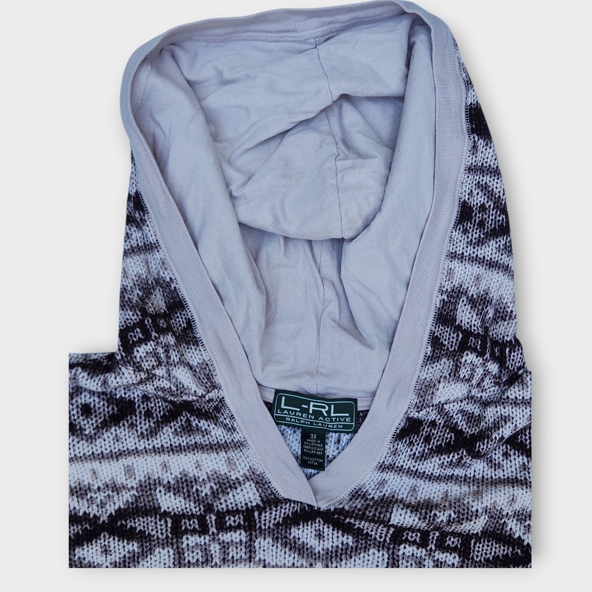 RLR Active Brown Sweatshirt Women's 3X Navajo Southwestern Hooded Thermal 