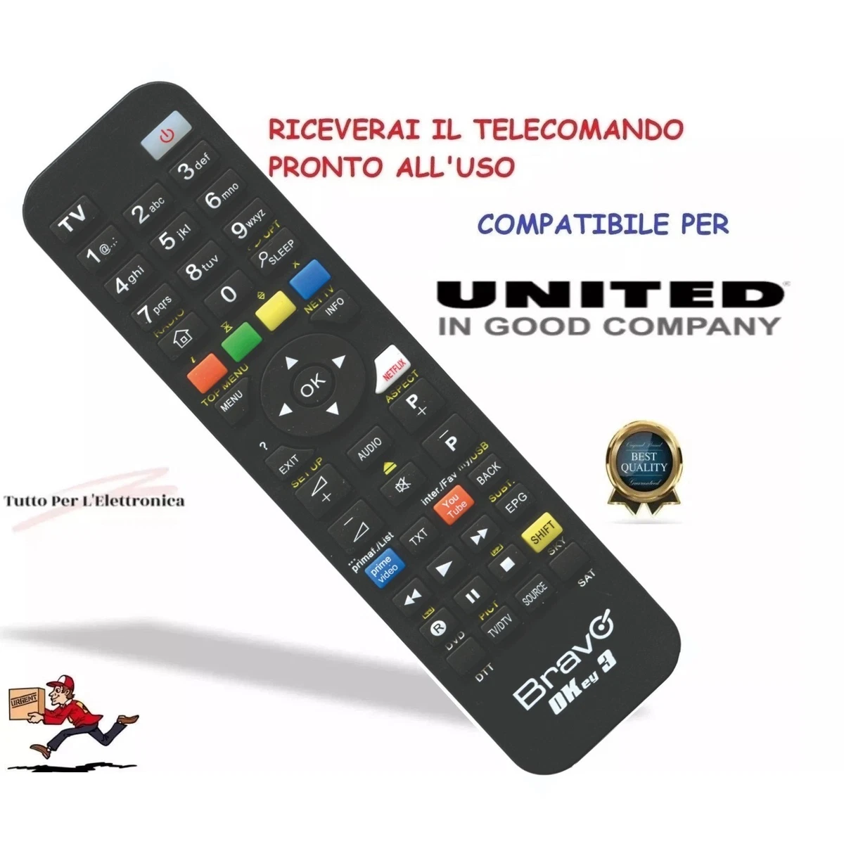 1190* Telecomando Compatibile Per UNITED LED 39HS40 Già Programmato - Bandi Srl - Foto 2