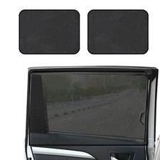 2PCS Car Window Shades, Front Side Window Protectors, Magnetic Black gauze Back