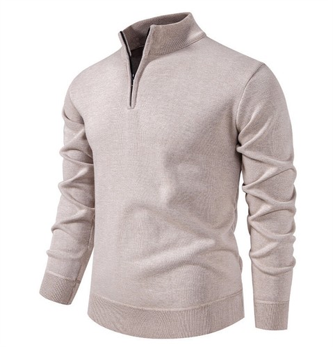 Men's Zipper Sweater Casual Knitted Pullover Warm Sweaters - Picture 5 of 21