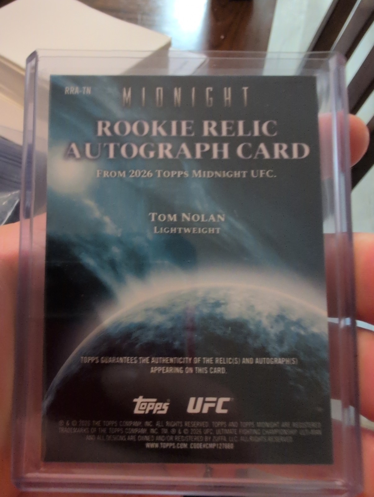 2026 TOPPS MIDNIGHT UFC ROOKIE RELIC Twilight AUTO RPA TOM NOLAN /99 | eBay