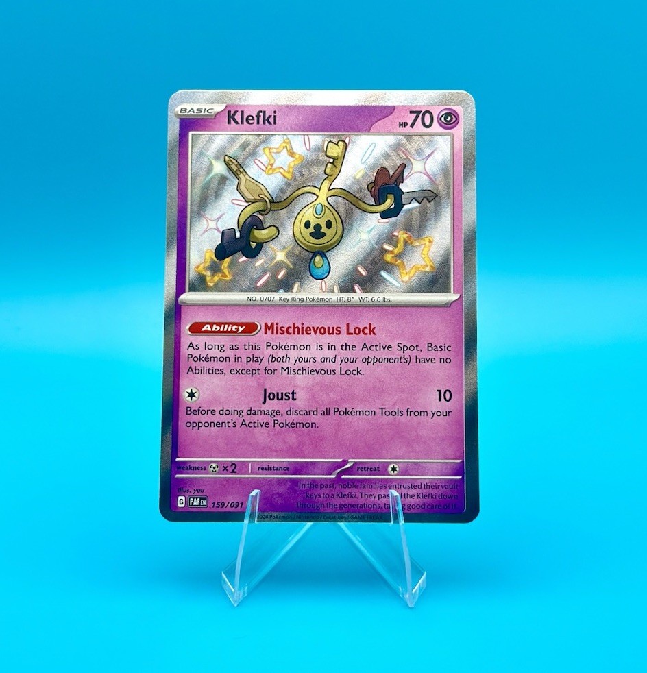 Klefki 159/091 Shiny Rare Paldean Fates NM Pokemon Card