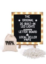 New Felt Letter Board LED Lights 10x10" Changeable Message Board with Stand