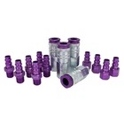 Milton ColorFit V Style Coupler and Plug Kit 1/4" NPT 14 Pieces S-314VKIT 紫色