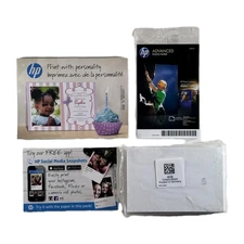 Lot of 4 New Sealed HP Advanced Photo Paper 4x6 & 4x5 Social Media Snapshots