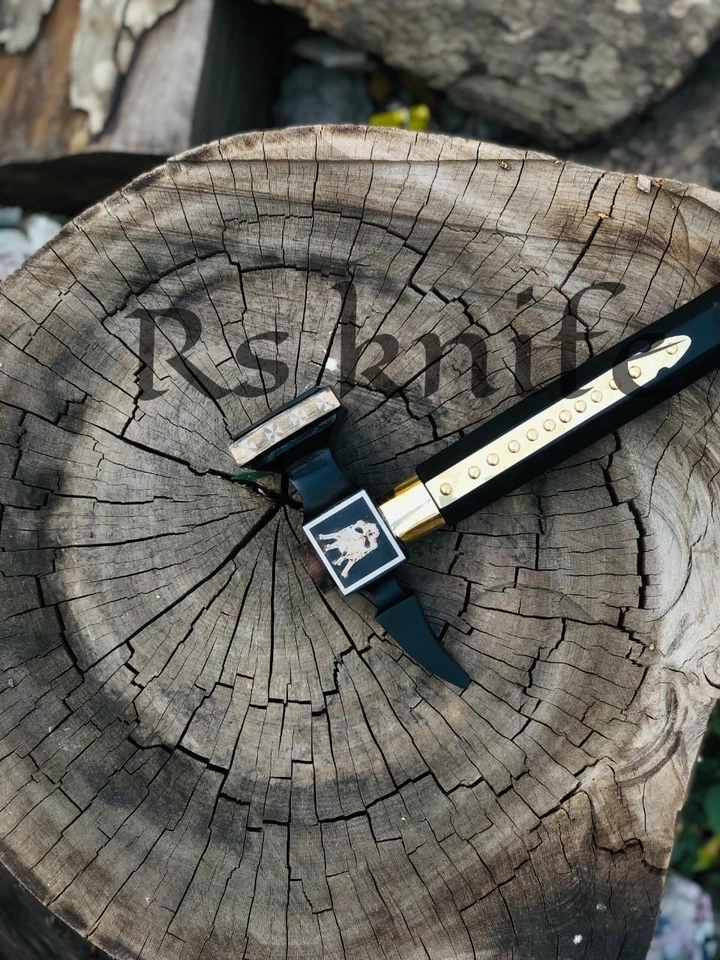 Handmade Viking War Hammer 32" | High Carbon Steel Medieval skull hammer gift - Image 3 of 4