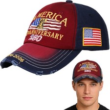 United States 250th Anniversary USA Hat 1776-2026 Patriotic Baseball Cap America