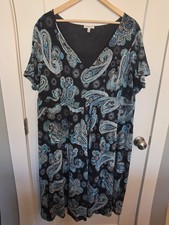 Croft And Barrow Dress 3X Plus Paisley Mesh Dark Fairy Boho Midi Cottage
