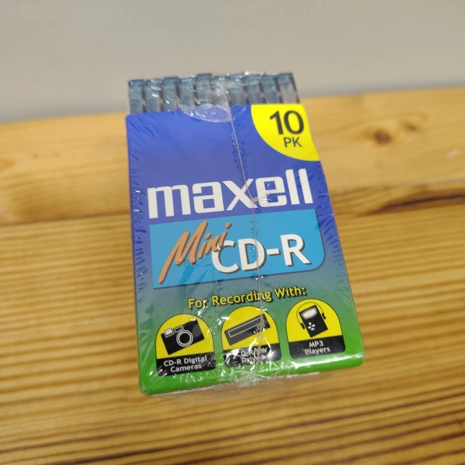 Maxell 10 PK Mini CD-R 3" Recordable 24 min 210 MB Blank Compact Discs NEW  - Image 2 of 4