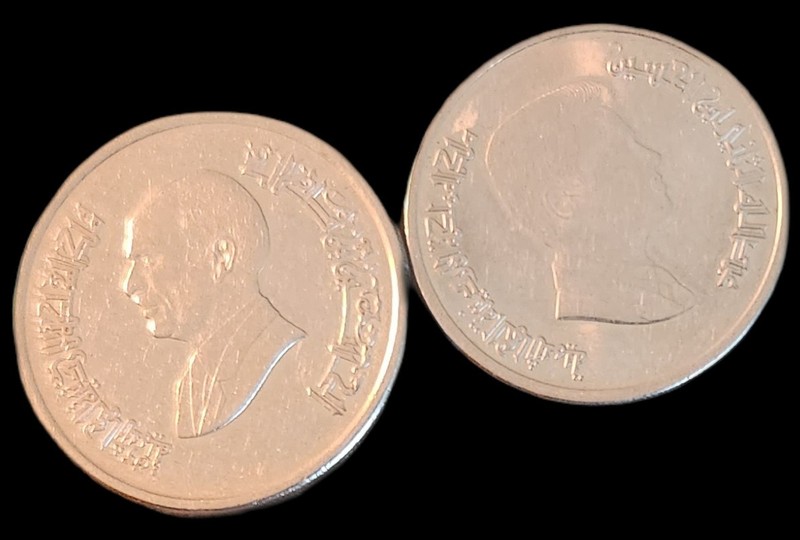 2 Jordan Coins 5 Piastres (2012) & 10 Piastres (1991) lot