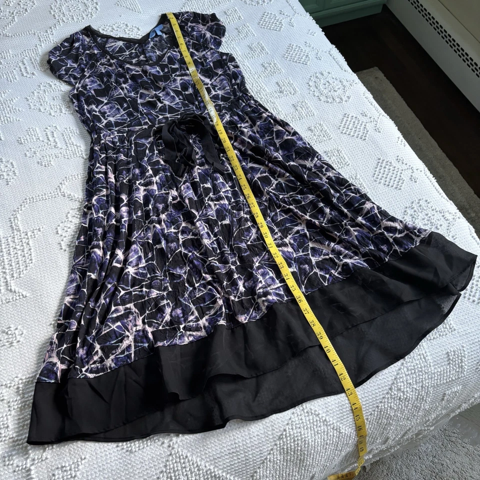 Просто Вера Вера Wang женщин размер средний короткий рукав галстук спереди midi платье - Изображение 4 из 4