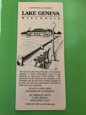Lake Geneva Map, History, Dining, Lodging Shopping Wisconsin Brochure Circa 2014