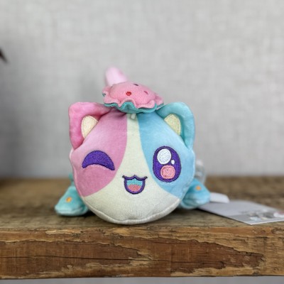Aphmau MeeMeows - Maccaron Katze - rosa/blau Kawai süß Sammlerstück Plüsch 5 Zoll