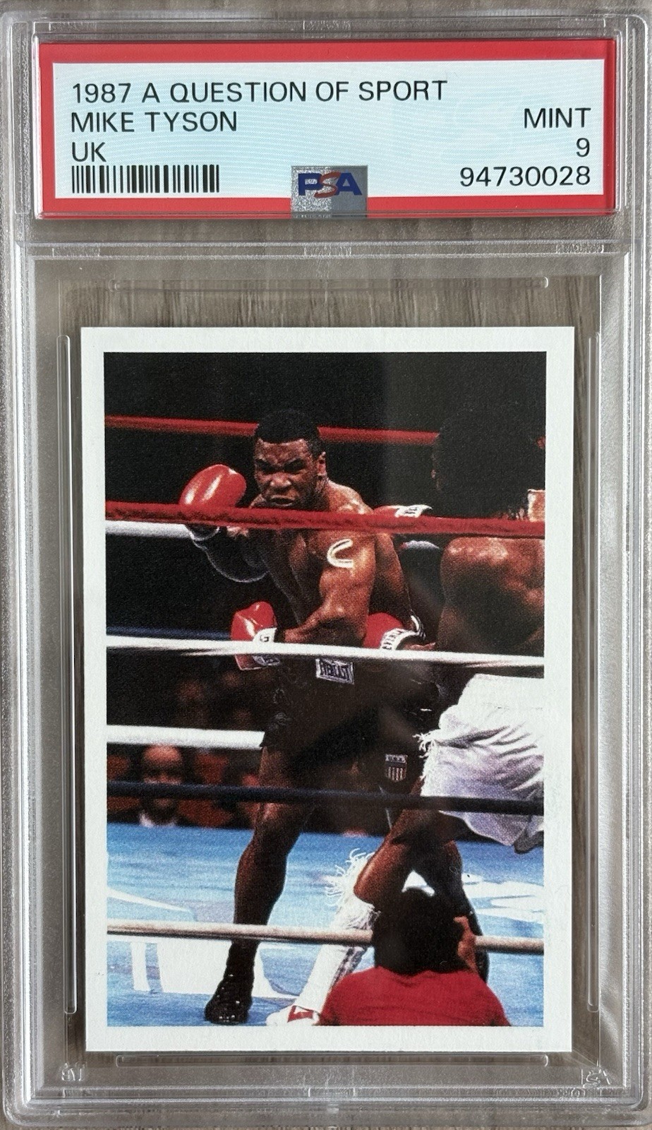 1987 A QUESTION OF SPORT UK MIKE TYSON ROOKIE RC PSA MINT 9