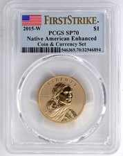 2015-W ENHANCED FINISH NATIVE AMERICAN DOLLAR PCGS SP70 946894